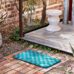 Bonnie and Neil | Door Mat | Checkers Green